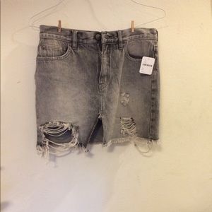 NWT Free People distressed denim skirt